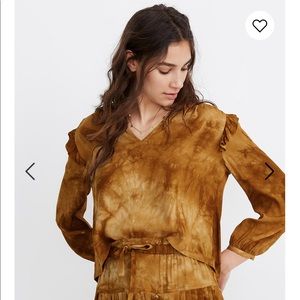 Madewell Tie Dye Ruffle Shoulder Top
